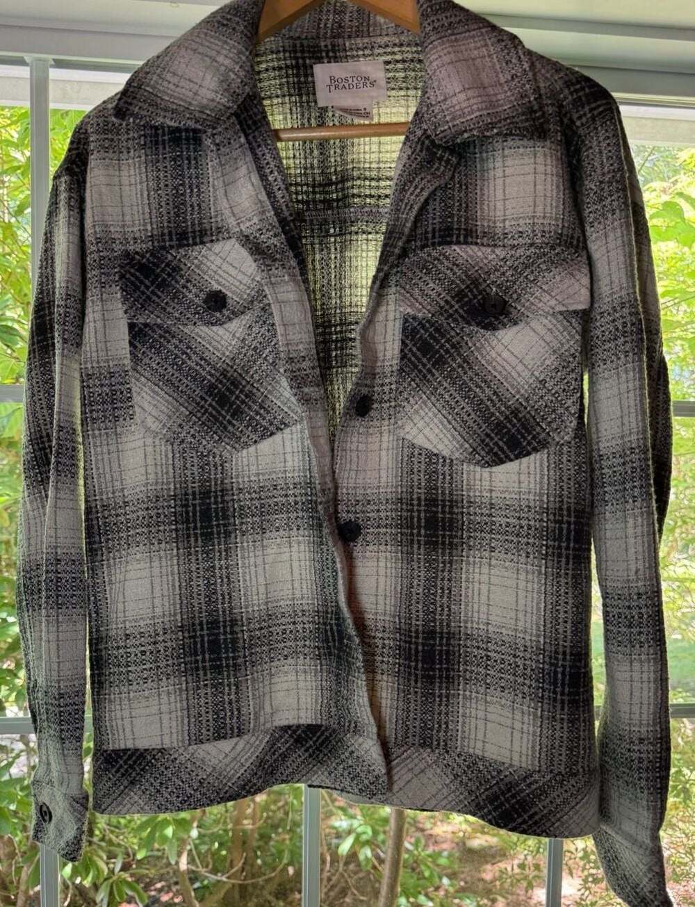 Boston Traders Black and White Plaid Shirt Jacket